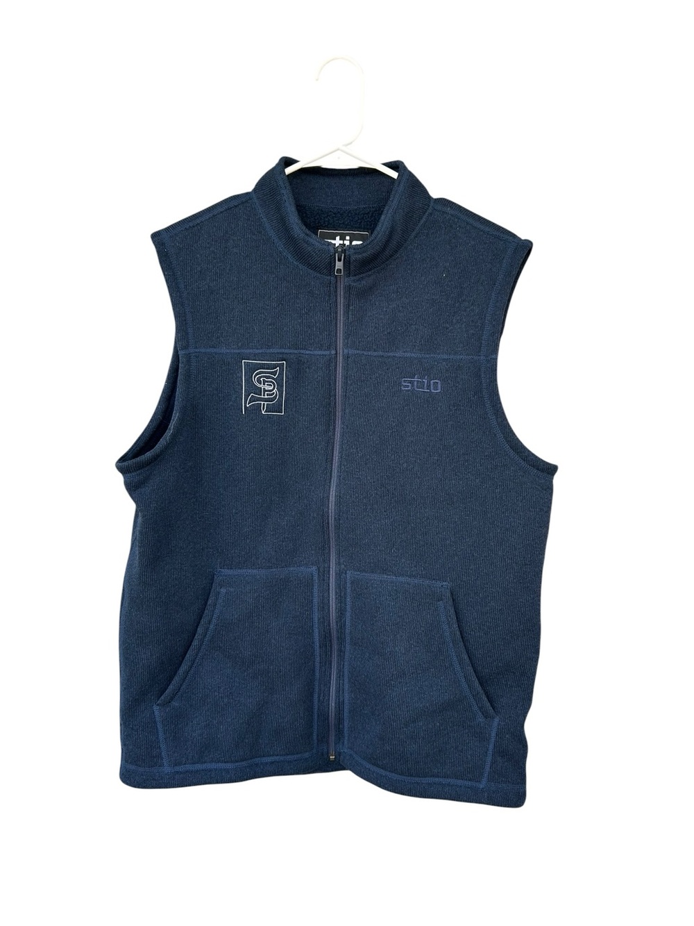 Stio Men's Mountain Shadow Wilcox Fleece Vest - Navy Blue - Size Large - Zip Up